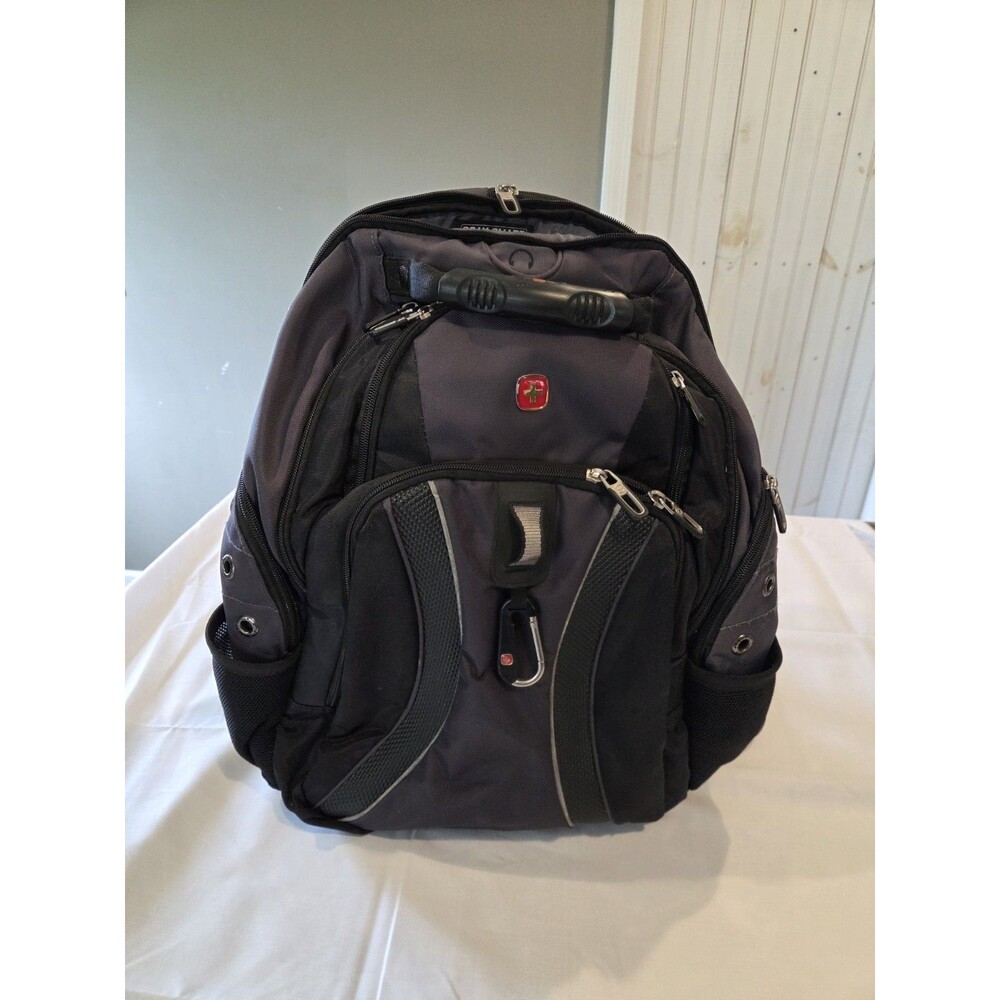 SWISSGEAR ScanSmart Nylon Backpack for 17" Laptop Black Gray Padded Partitions